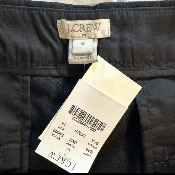 J Crew NWT Black Linen Blend Scalloped Hem 4” Inseam Shorts Women’s Size 14 - Picture 12 of 16